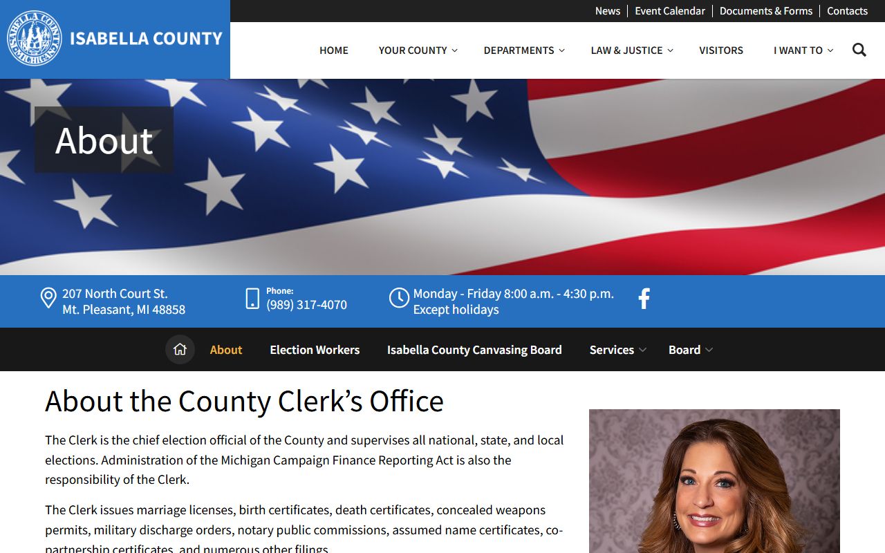 Isabella County Clerk court records office profile