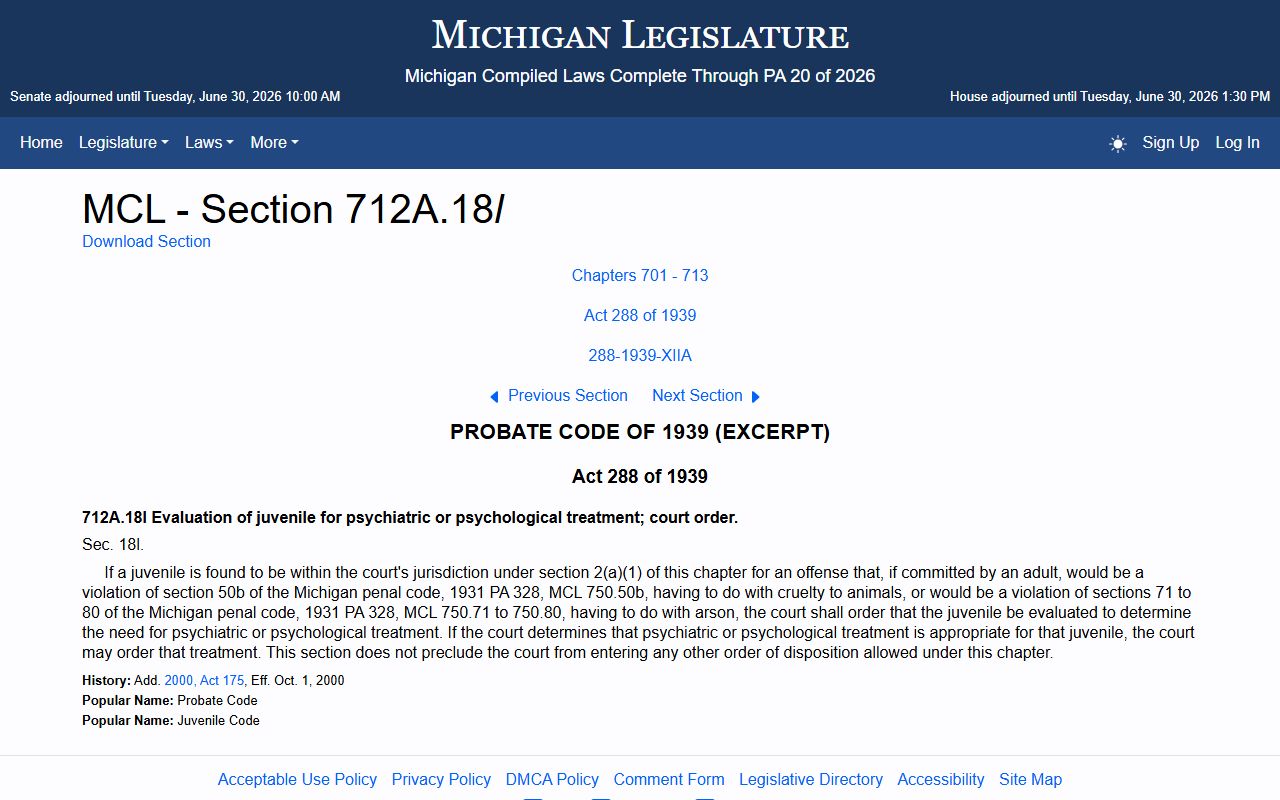 Isabella County court dockets juvenile transfer and disclosure statute reference