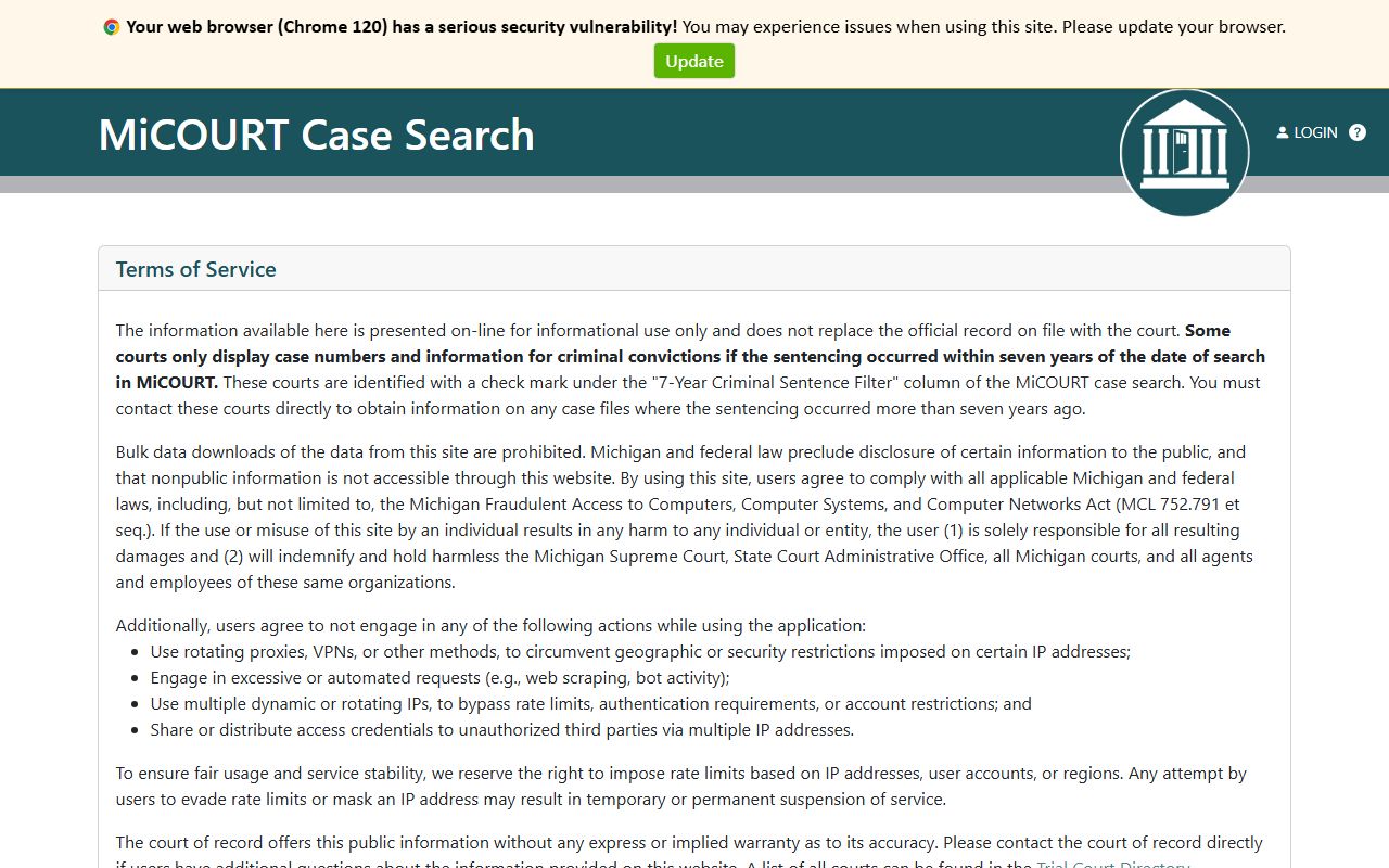 Isabella County criminal court records case search