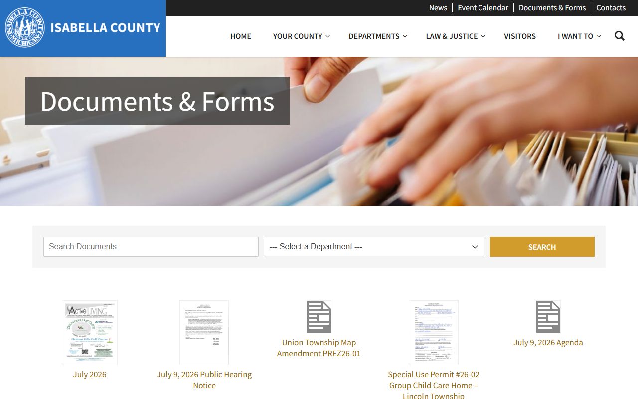 Isabella County court records forms and documents hub
