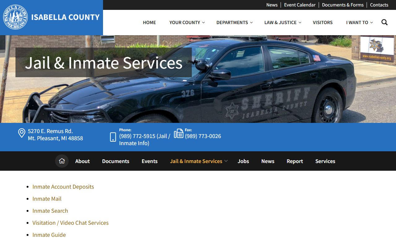 Isabella County inmate records services directory