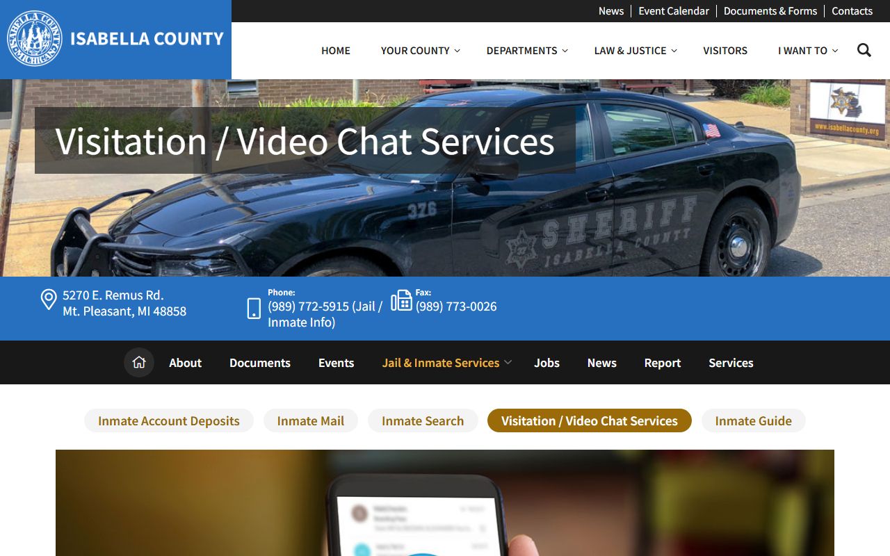 Isabella County inmate records visitation and remote visit